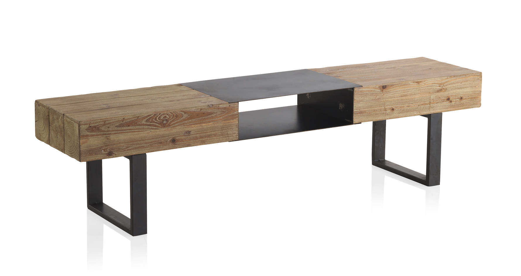 Mueble de tv de madera con patas de metal, 180x40x45cm