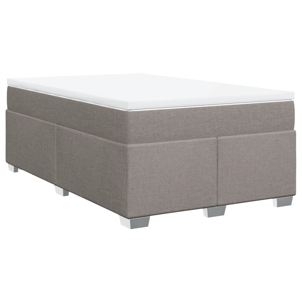 vidaXL cama box spring con colchón tela gris taupe 120x190 cm