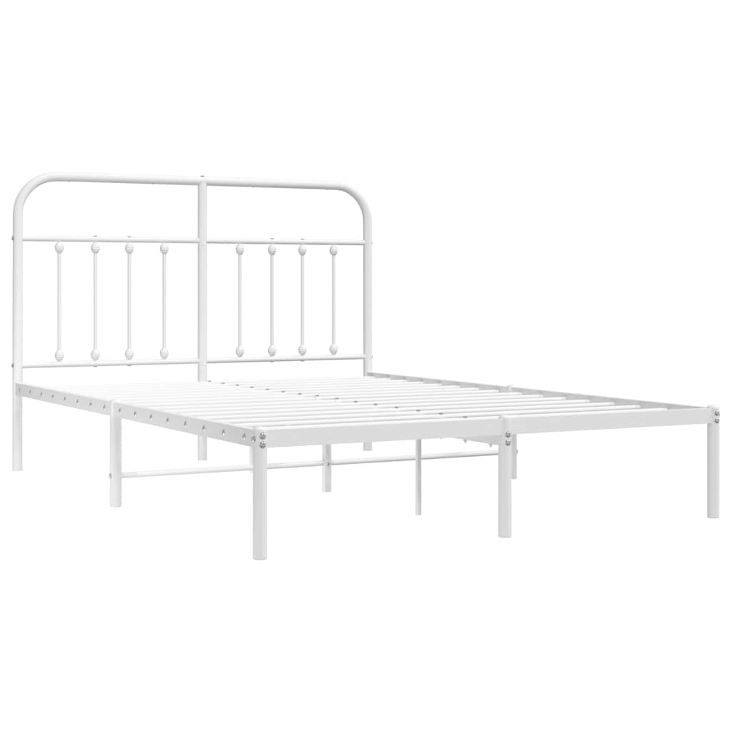 vidaXL estructura cama sin colchón con cabecero metal blanco 150x200cm