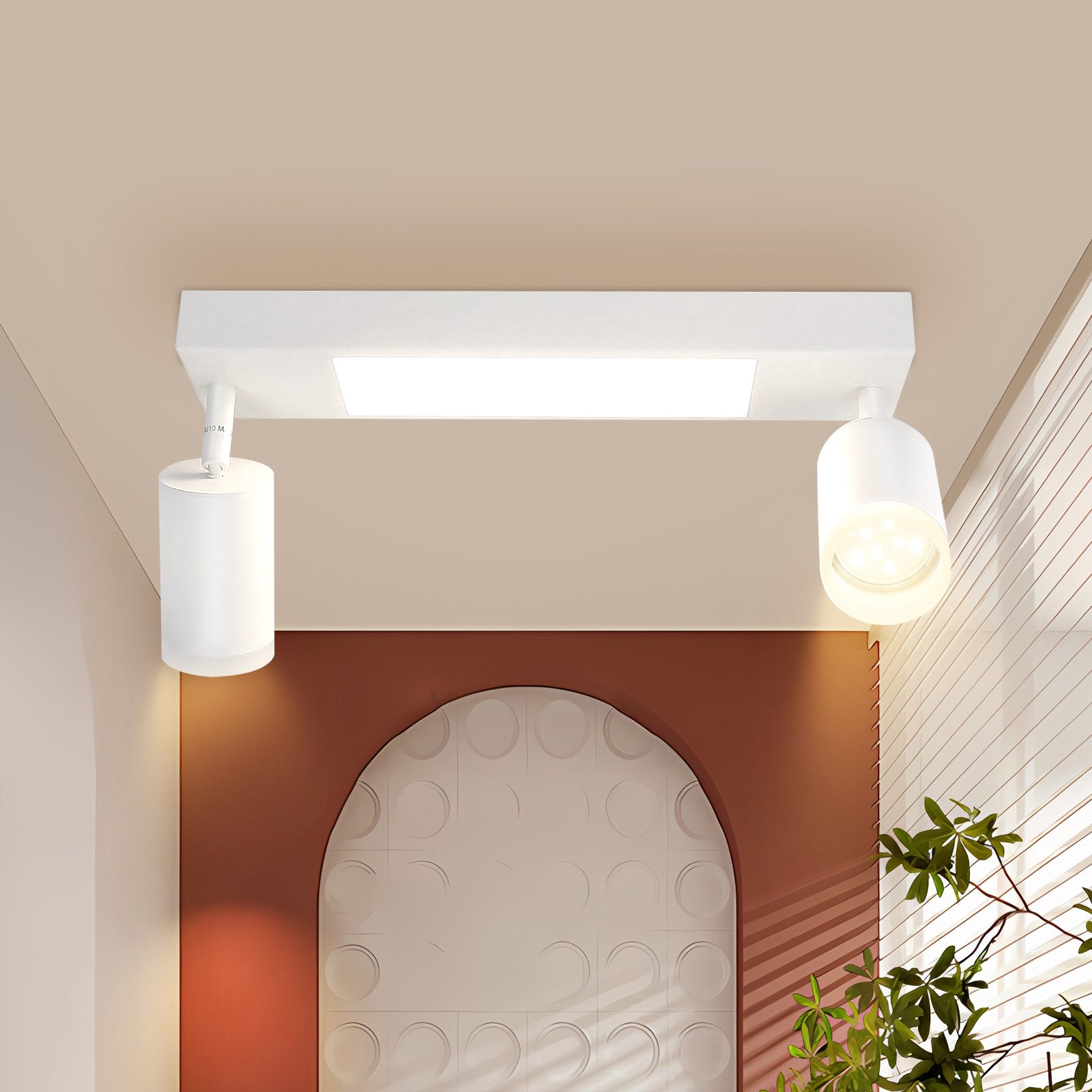 Nettlife lámpara de techo blanca gu10 34x8