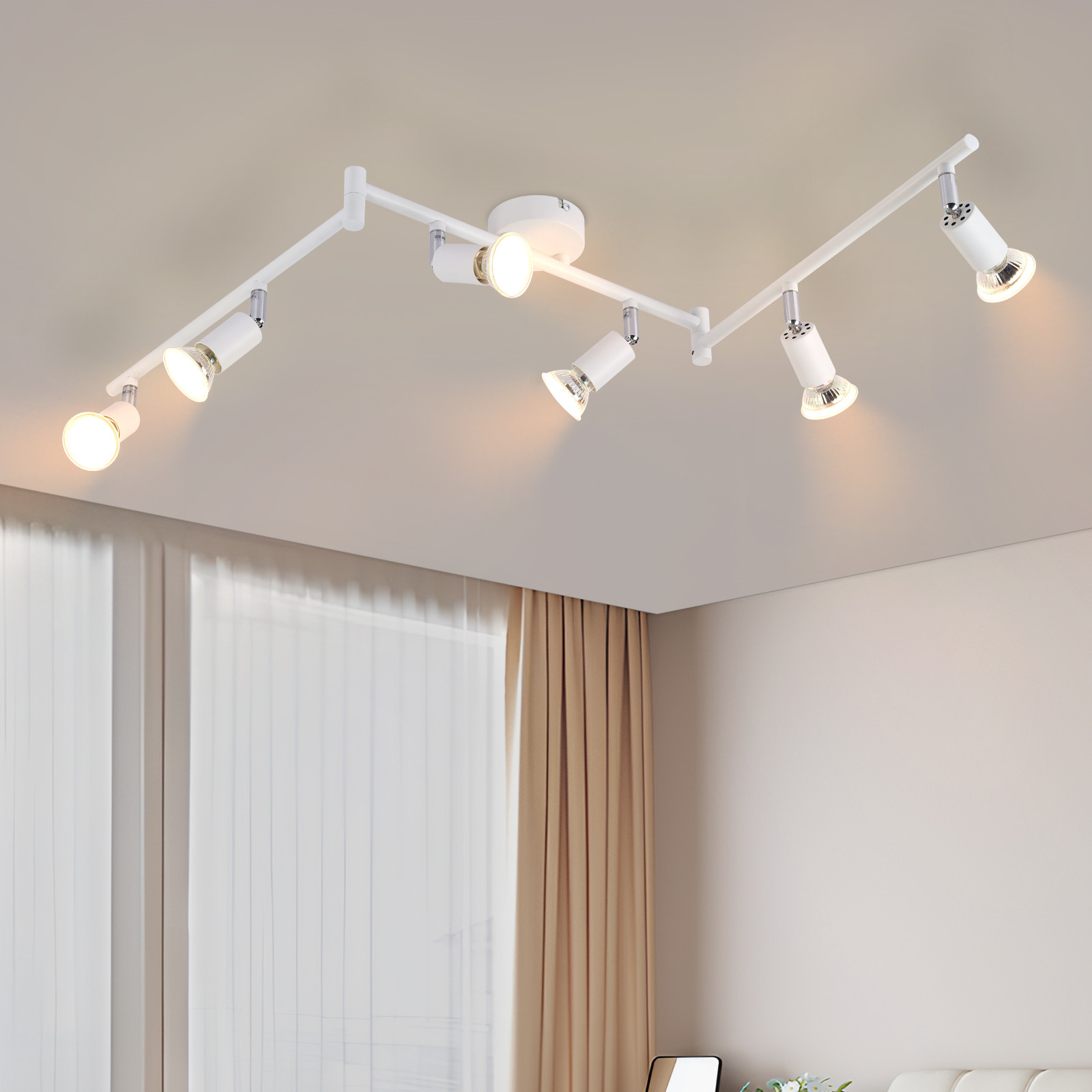 Nettlfe lámpara de techo gu10 blanca 108x8