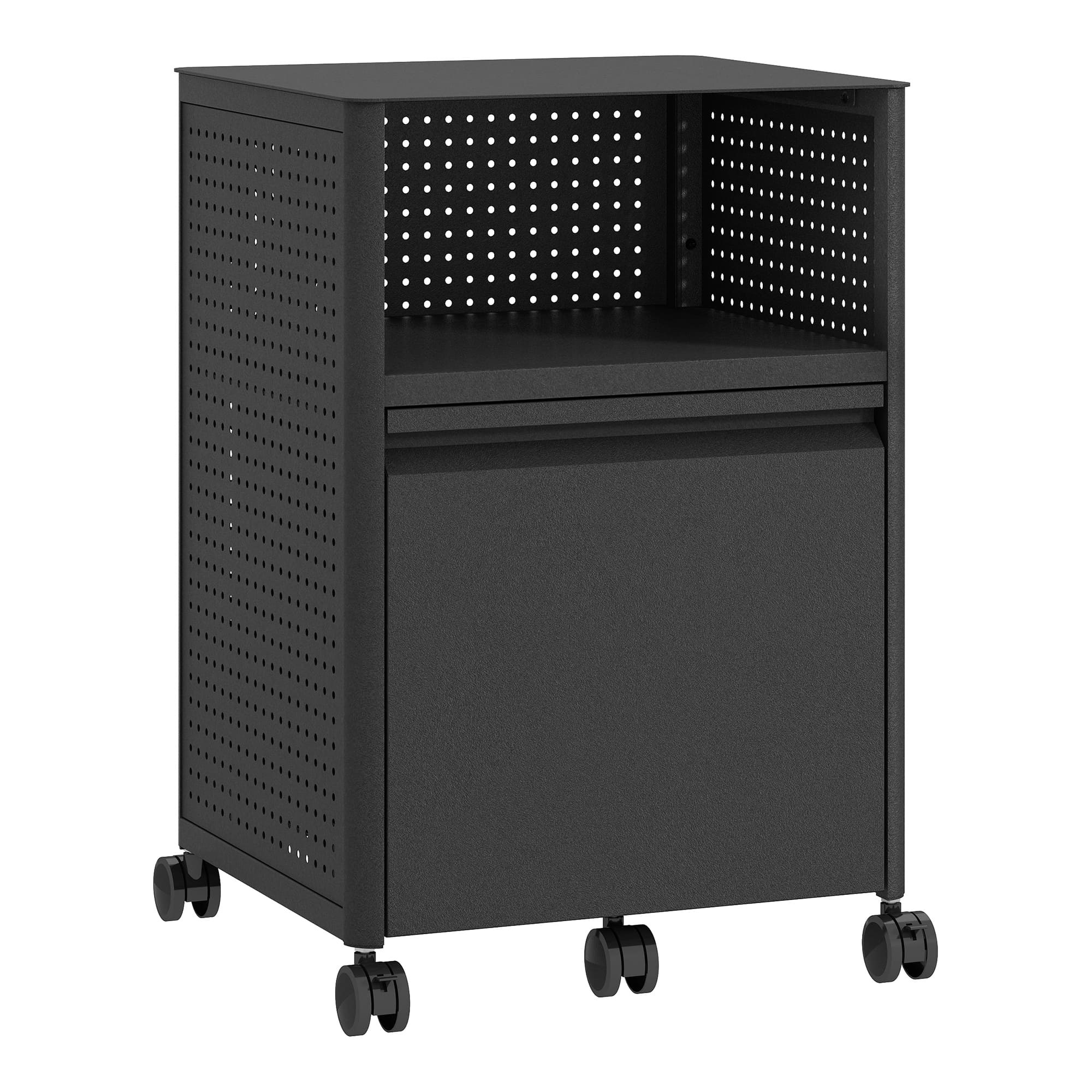 Archivador con ruedas velvevn 1 cajón acero 54x40x36cm - negro [en.casa]