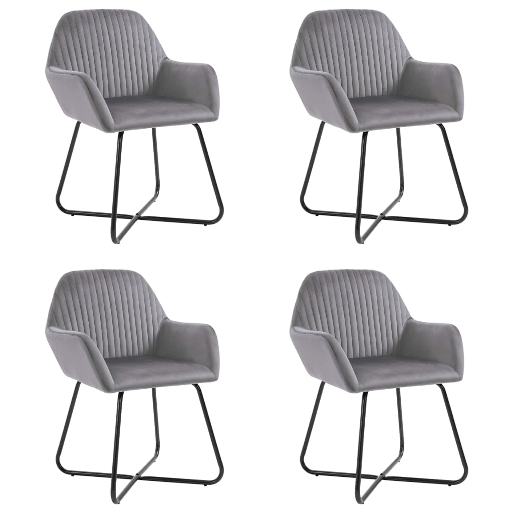 Sillas de comedor 4 unidades terciopelo gris qweo7352