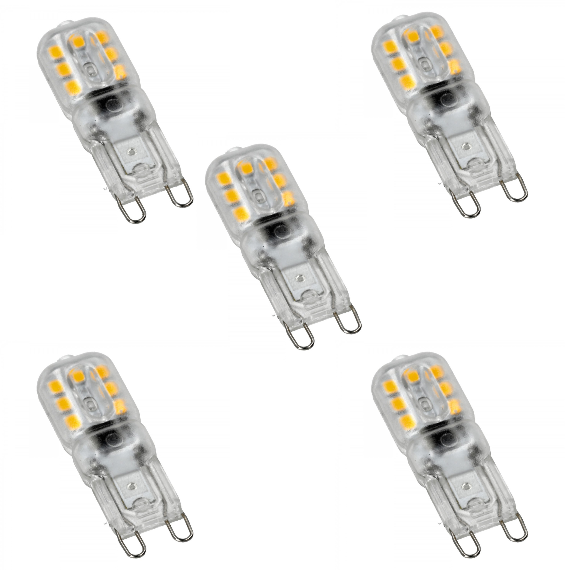 Blister 5x bombilla LED g9 2.5w blanco 3000k cálido