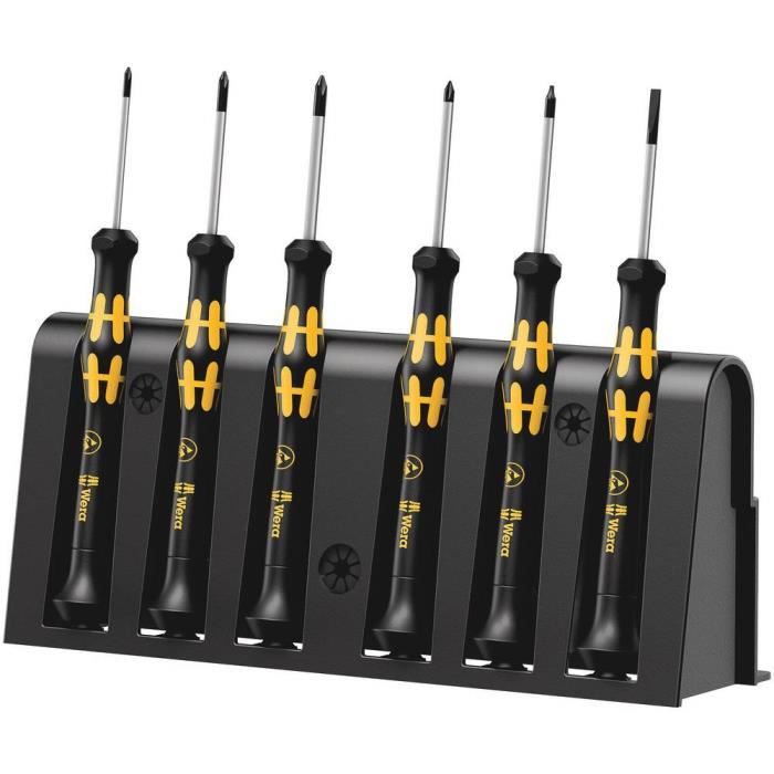 Juego de destornilladores wera 1550/6 esd 05030180001 tornillos ranurados a