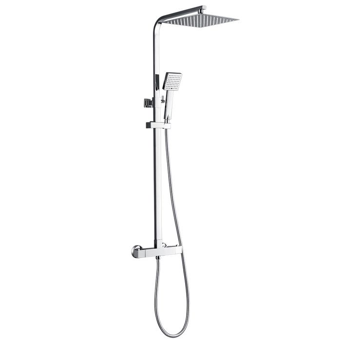 Columna de ducha con mezclador termostático 38 ℃, altura ajustable 75-127 c