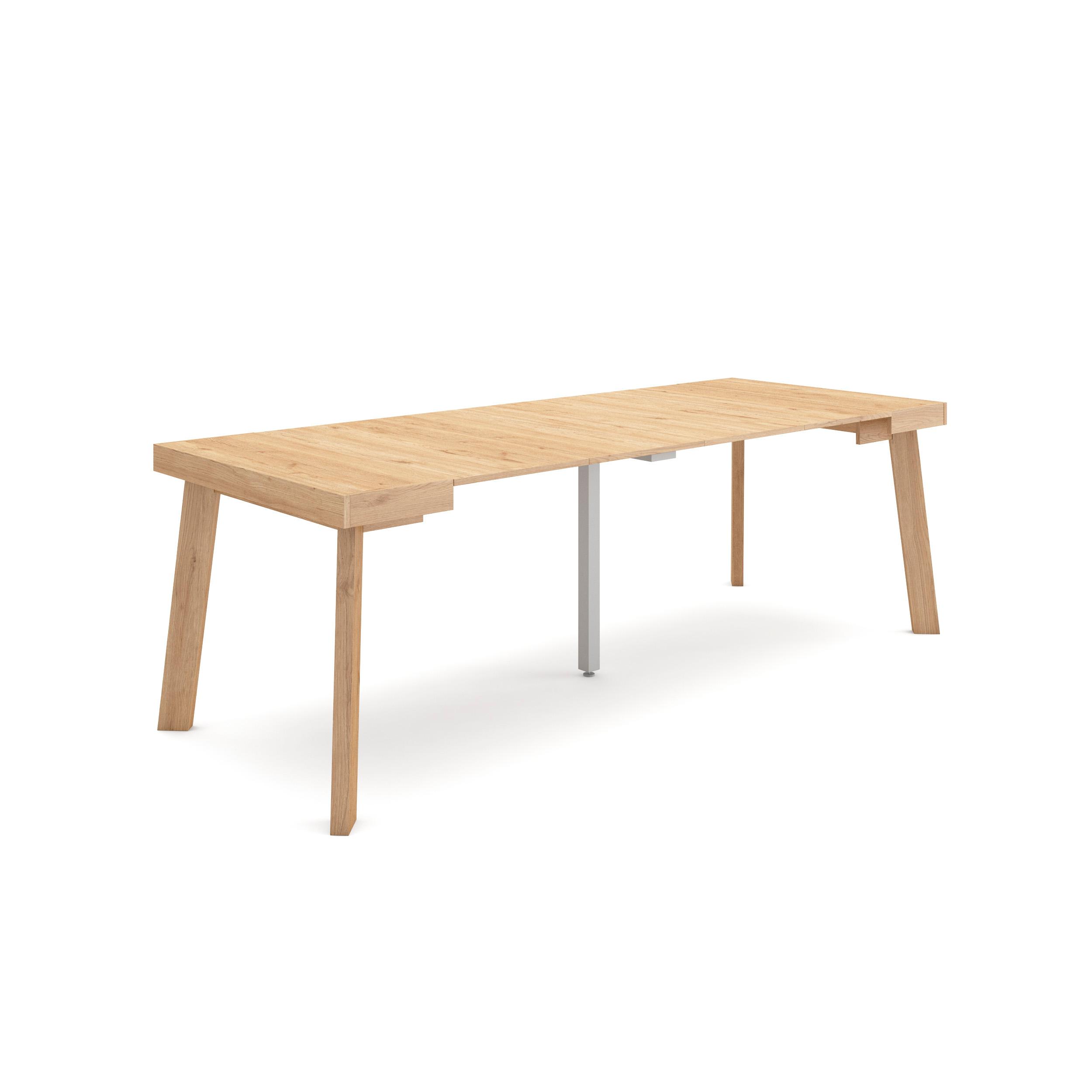 Mesa consola extensible, 58/222x90x73cm, roble, patas de madera rf3063