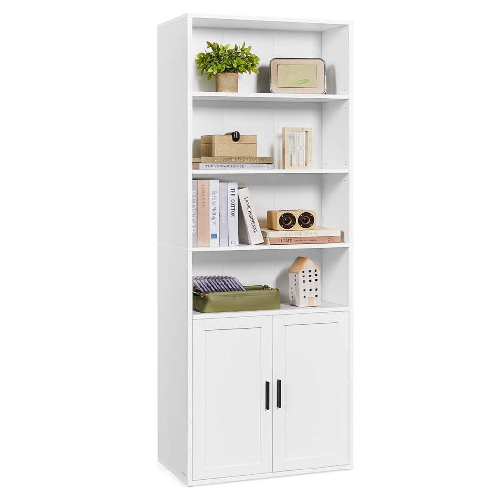 Estantería alta de 6 niveles con puerta mueble de