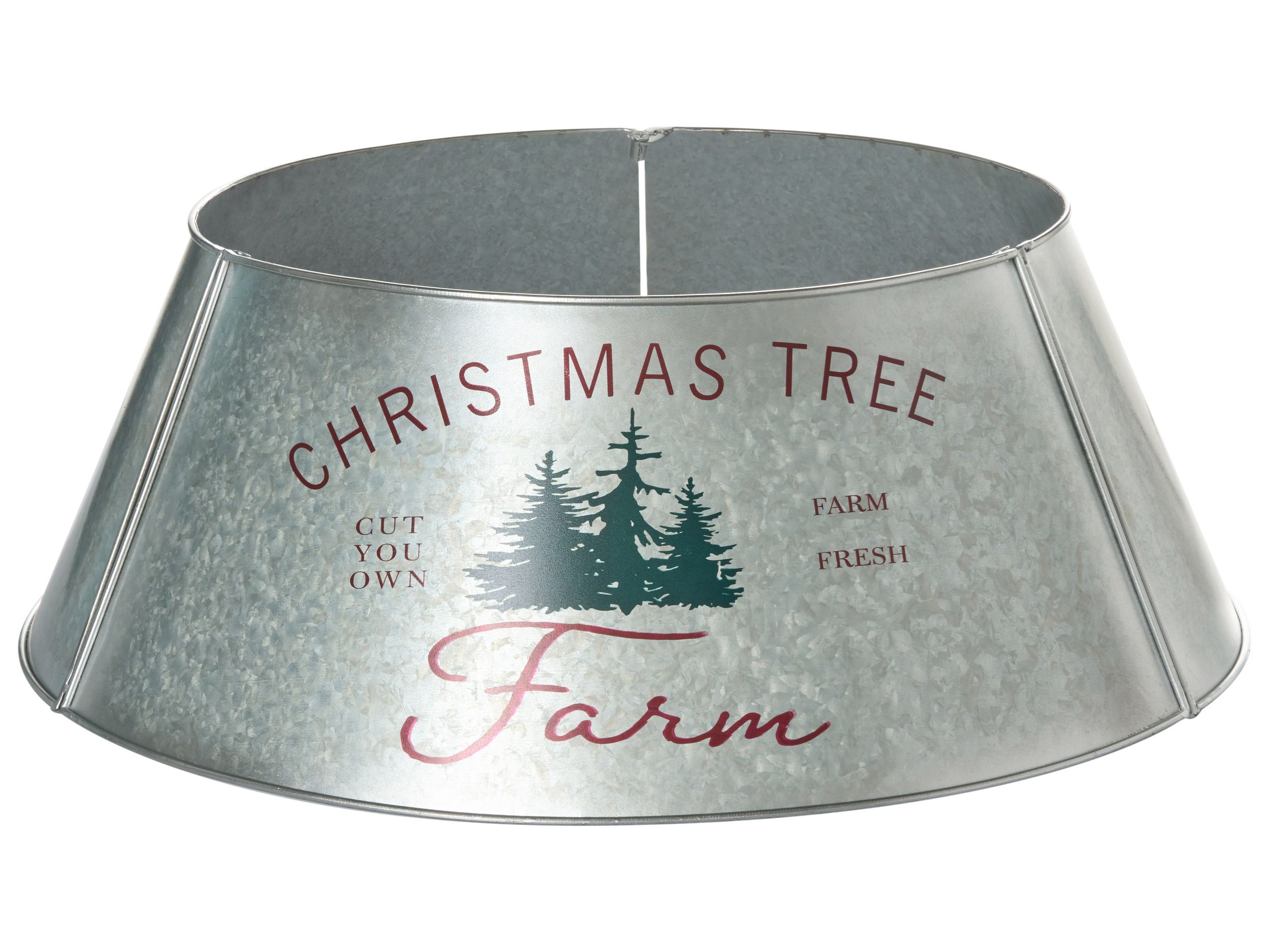 Base de árbol de navidad rovaniemi 65 cm hierro plateado
