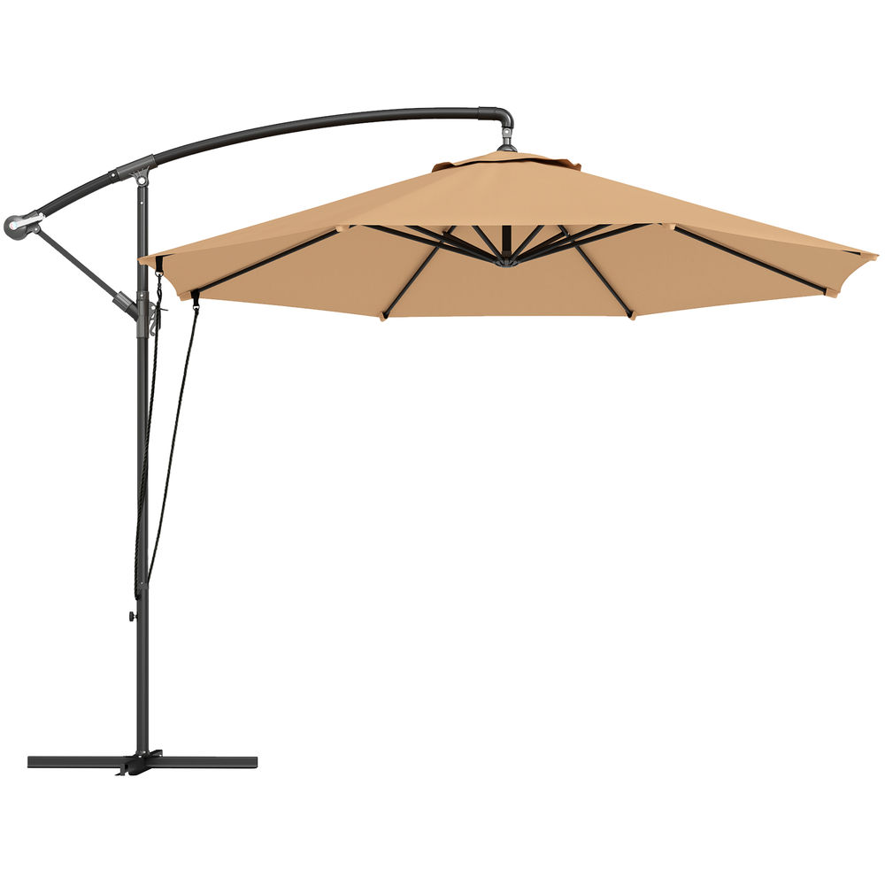 Parasol excéntrico 290x290x243 cm metal, poliéster color verde Outsunny