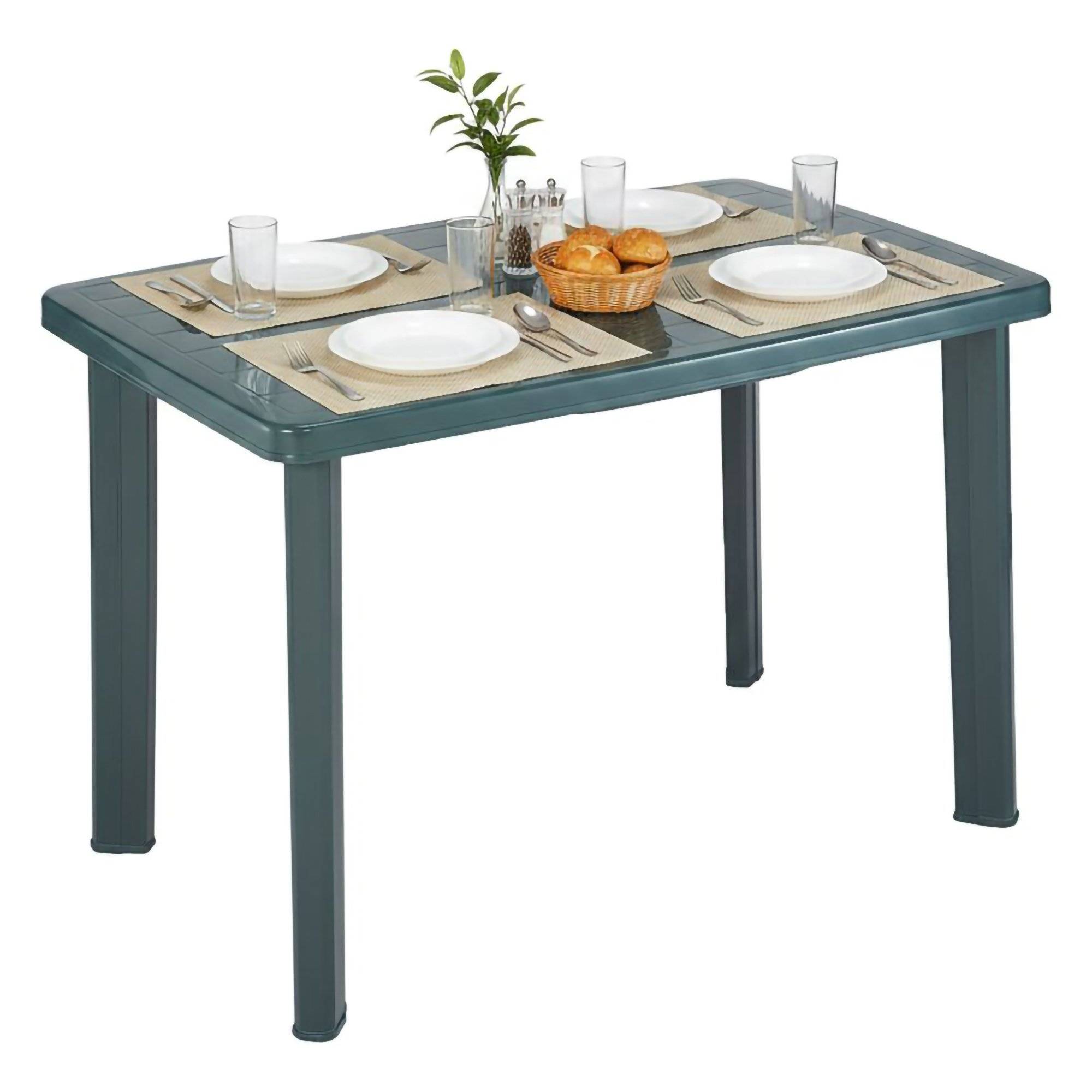 Mesa exterior pinedale, acabado liso, plástico verde