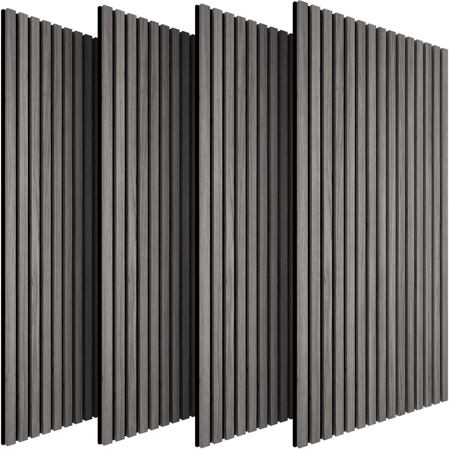 Juego de 4 paneles de pared efecto 120x60x2,1cm, roble gris claro