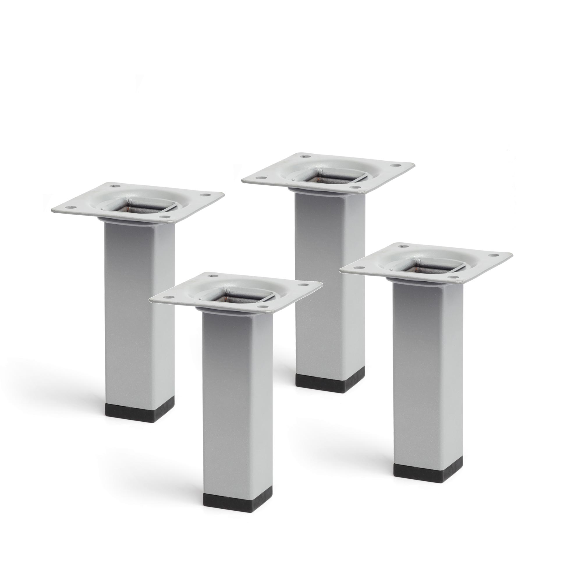 Pata para mueble rei 4400 | 25x25x100 mm | cromo líquido mate | 4 uds.