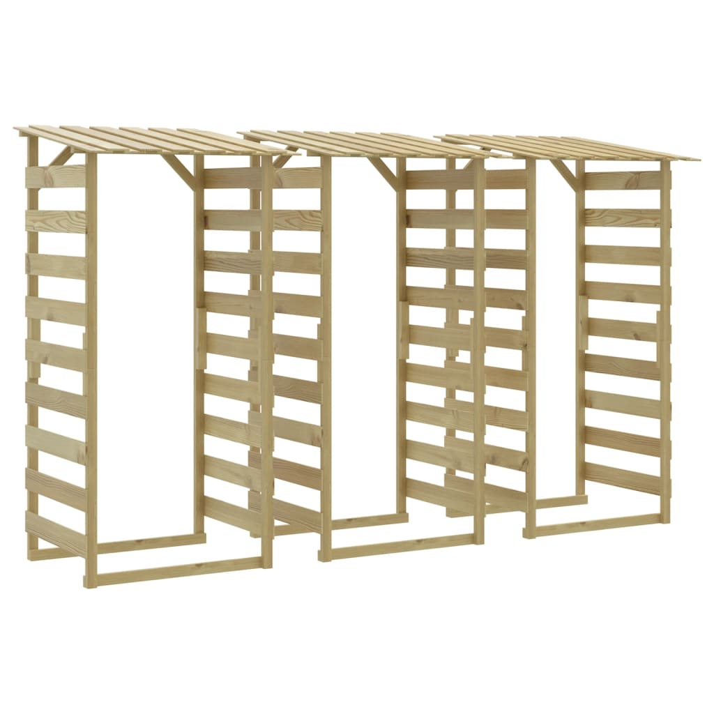 vidaXL pérgolas con techo 3 uds madera pino impregnada 100x90x200 cm