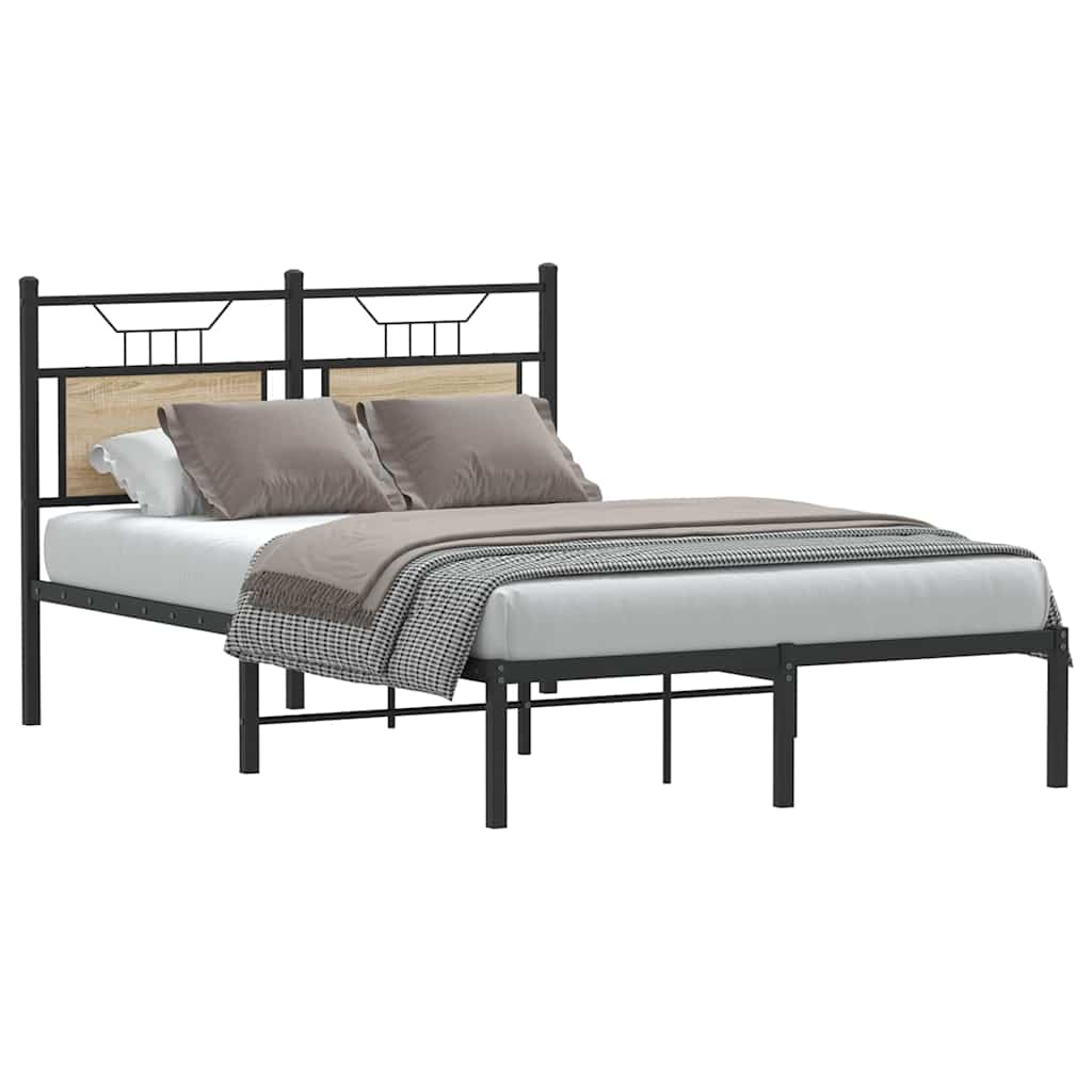 vidaXL estructura de cama sin colchón madera roble sonoma 120x190 cm