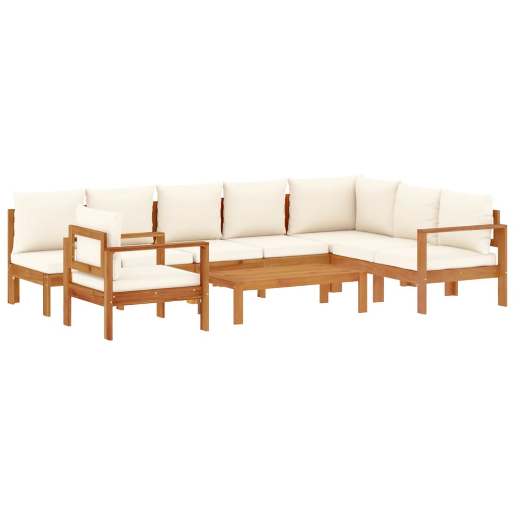 vidaXL set de sofás de jardín con cojines 6 pzas madera maciza acacia