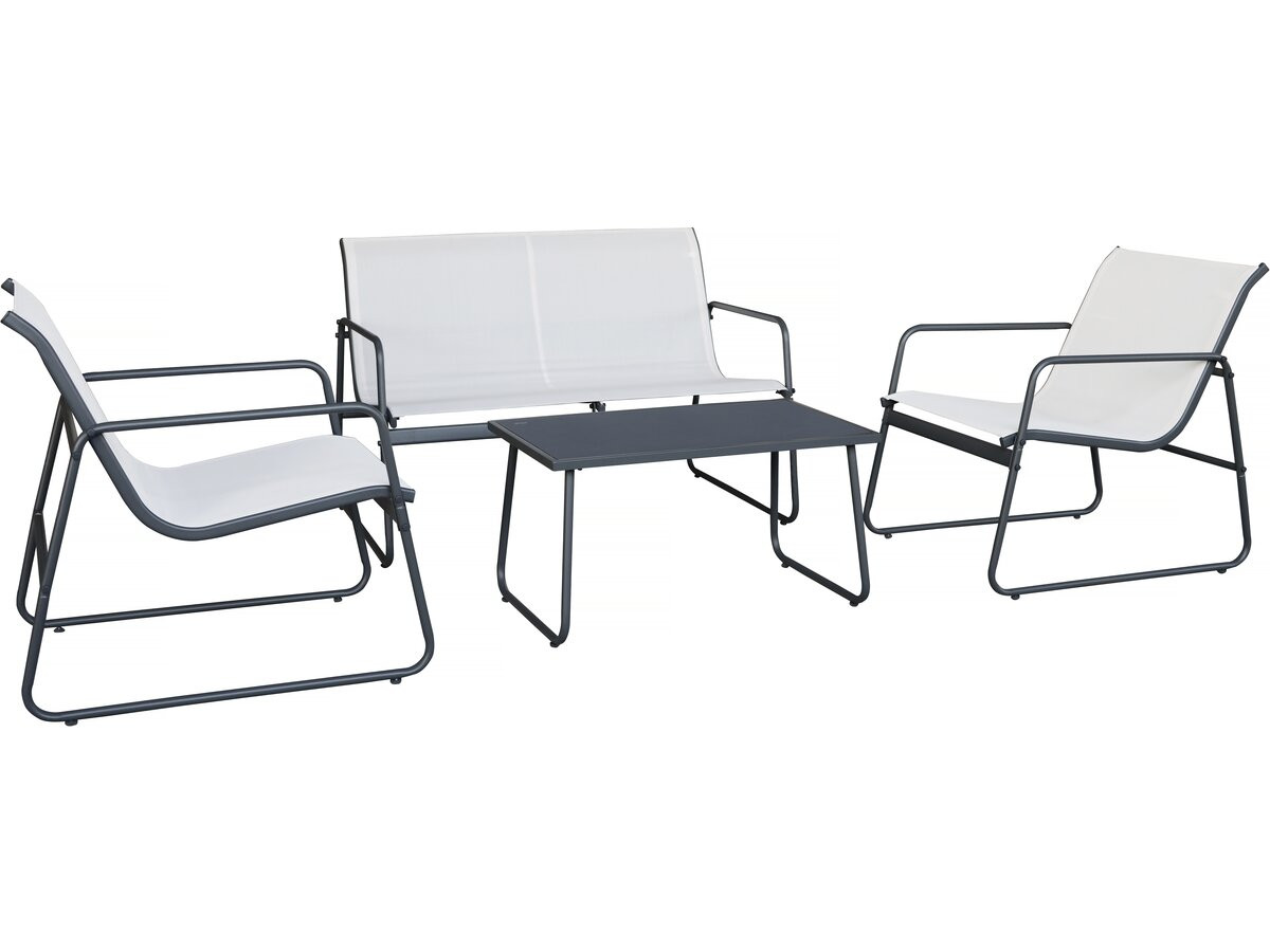Conjunto de jardín de metal <<fortaleza>> - 4 plazas - beige