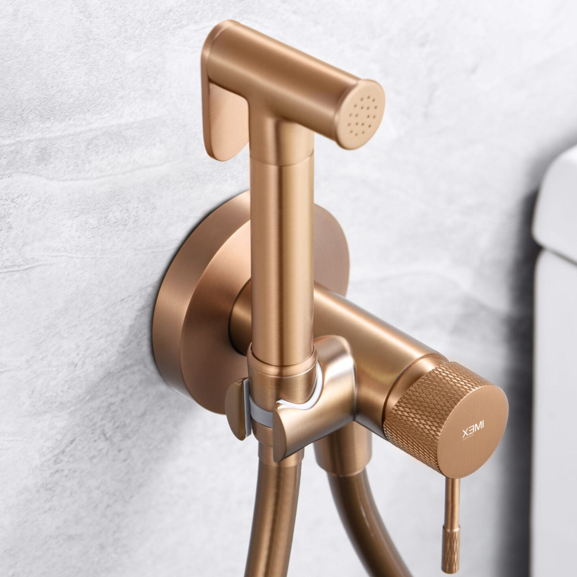 Imex - grifo bidé empotrado wc oro rosa serie line
