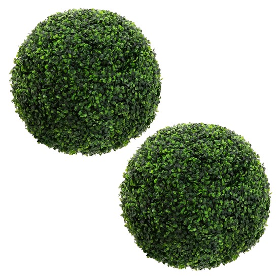 Set 2 bolas de boj artificial ø45 cm verde decorativo de plástico