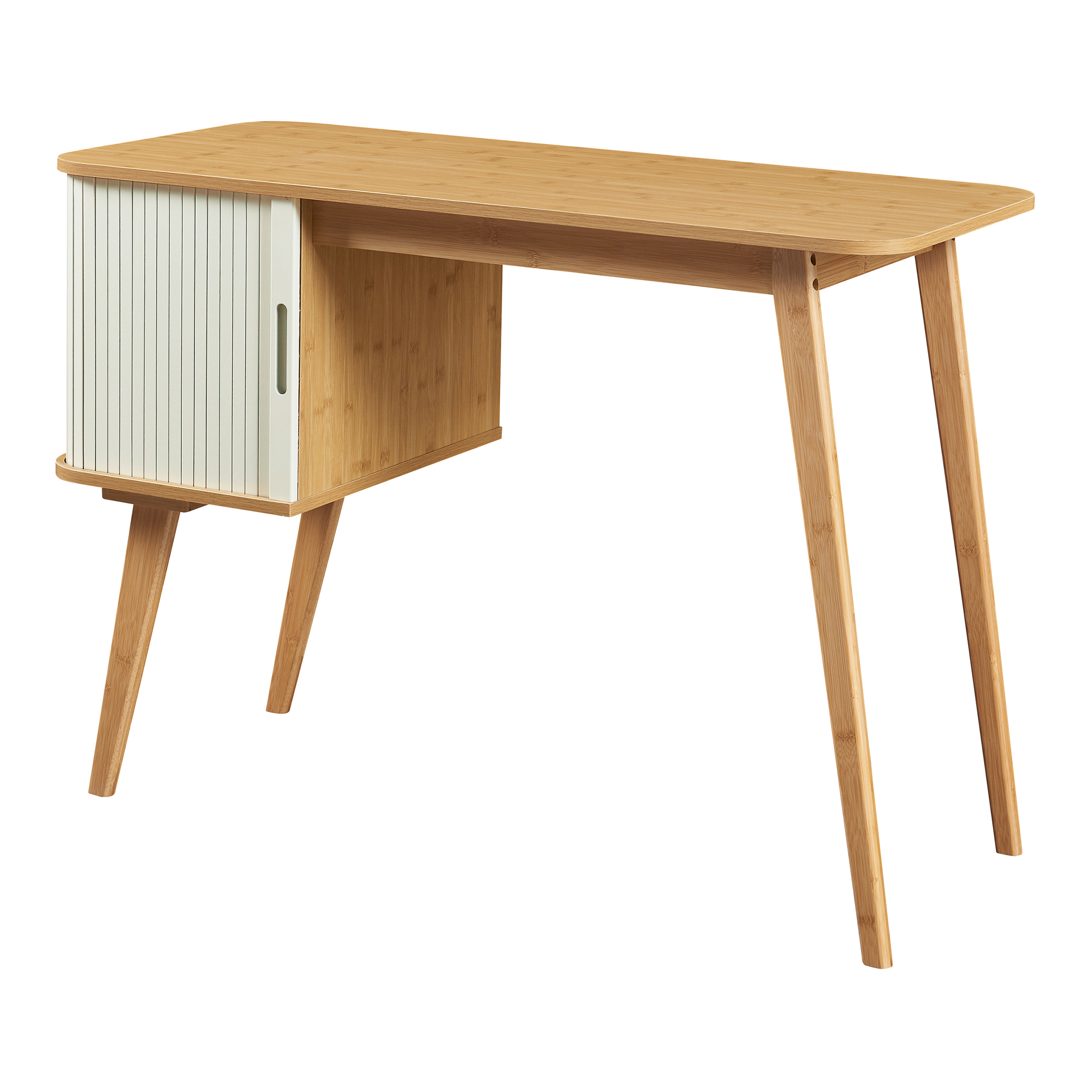 Escritorio tysvær con compartimento 75x105x48 cm - natural/blanco[en.casa]