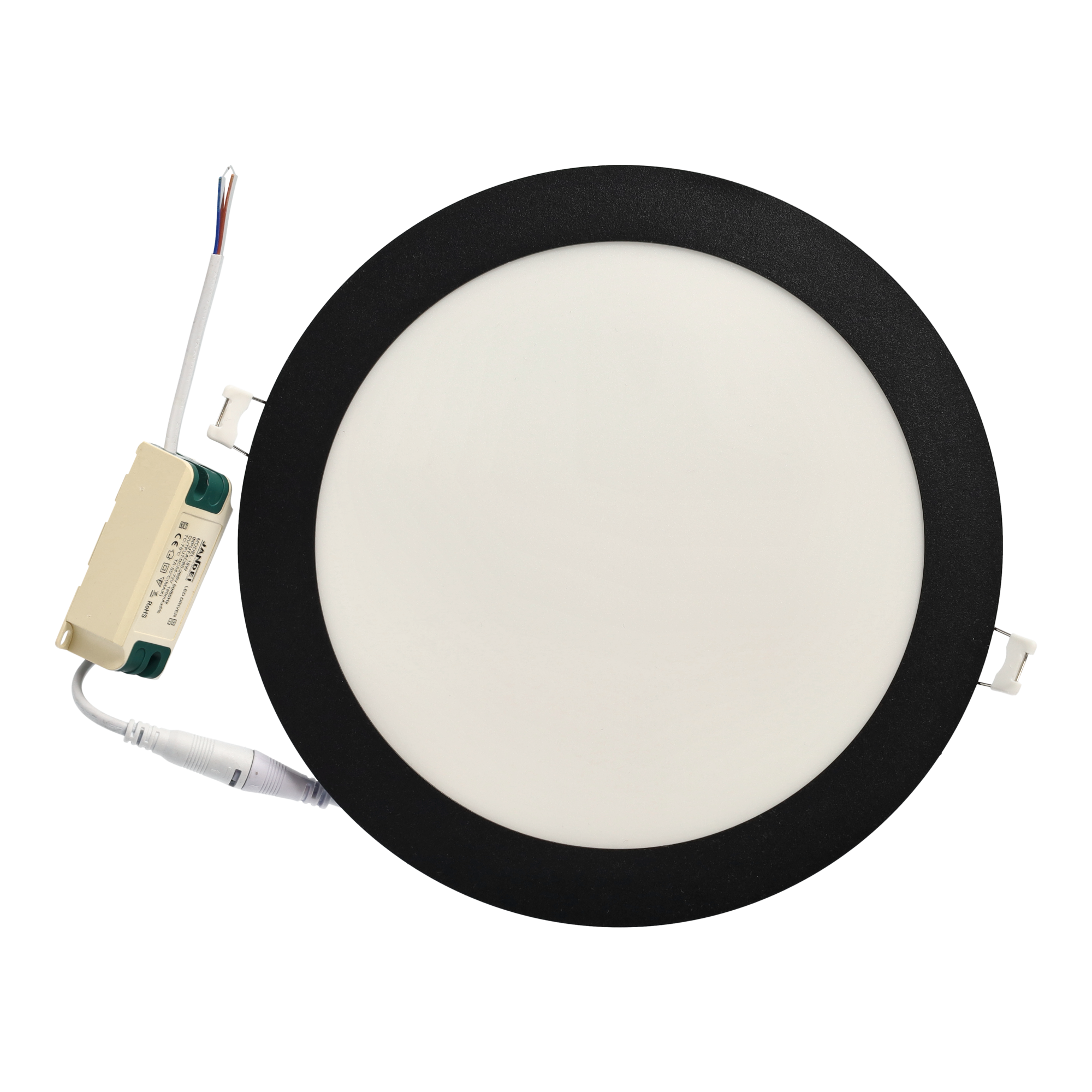 Downlight LED 18w blanco frío 6000k redondo empotrar marco negro