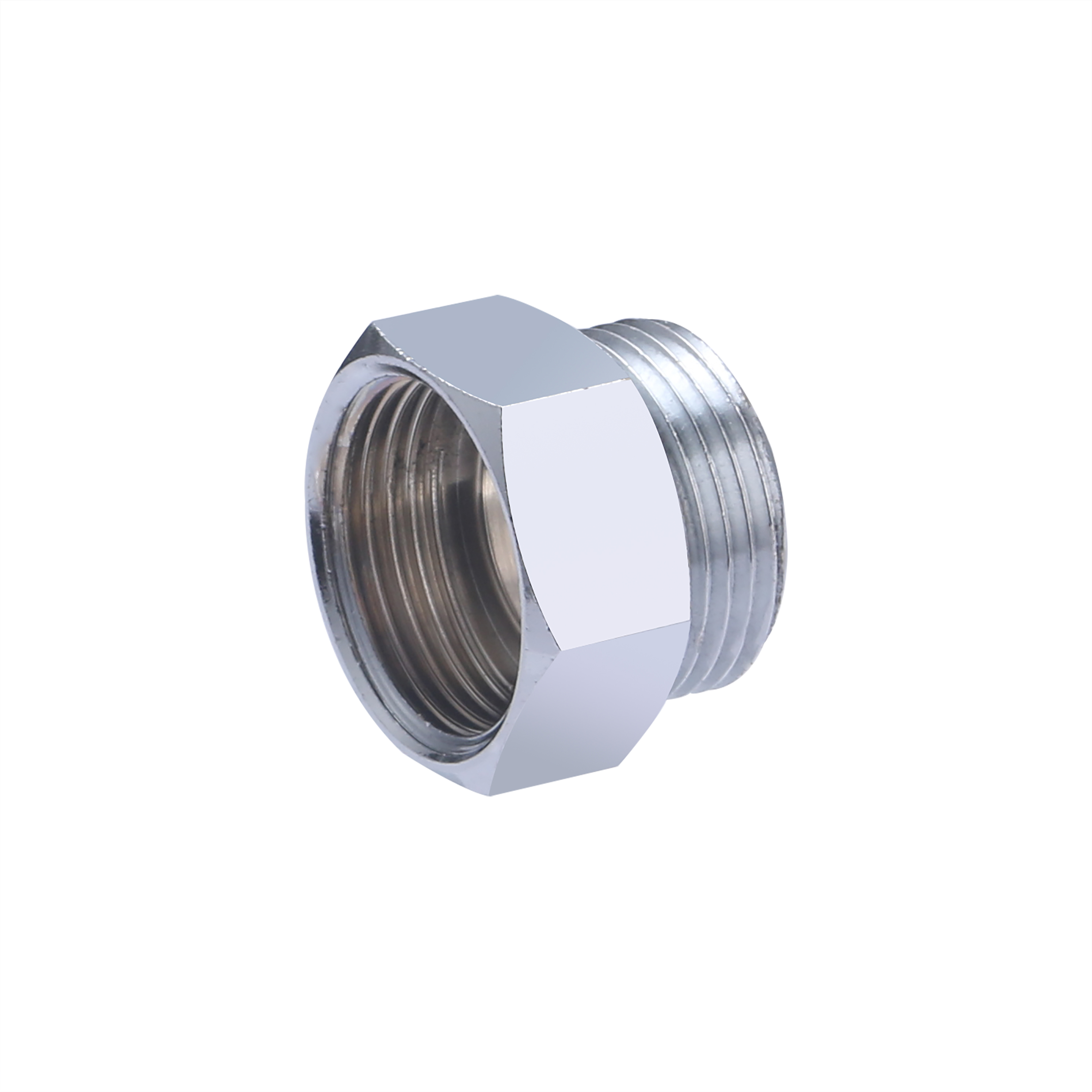 Conector roscado macho-hembra cromado igual (3/4)