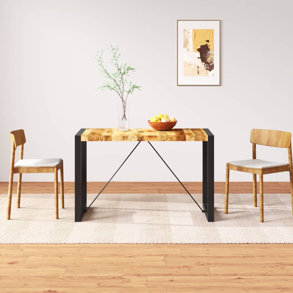 Mesa de comedor de madera maciza de mango rugosa 120 cm oif412149
