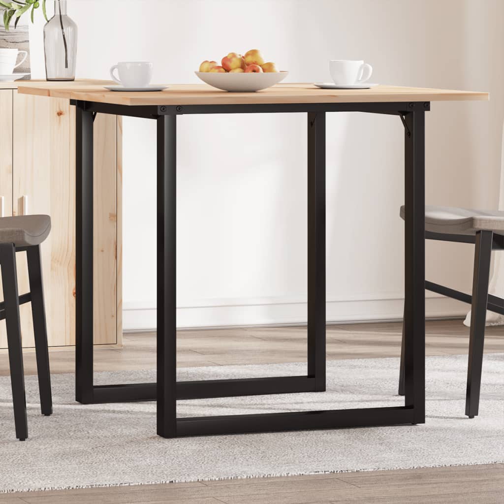 Mesa de comedor marco o madera maciza pino y acero 80x80x75 cm oif315003