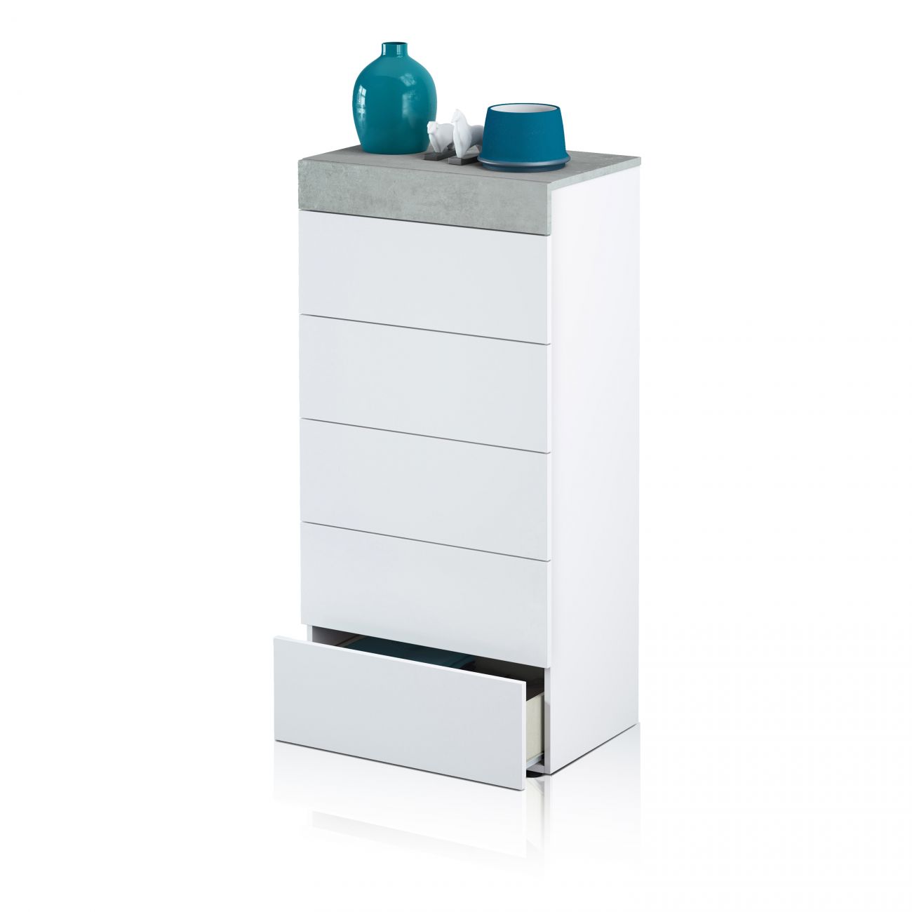Cómoda chifonier tekkan blanco artik - gris cemento
