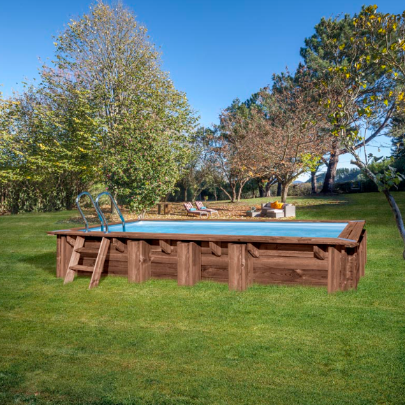 piscina gre rectangular madera mango kpbrc620 6.18 m x 3.20 m x 1.30 mts