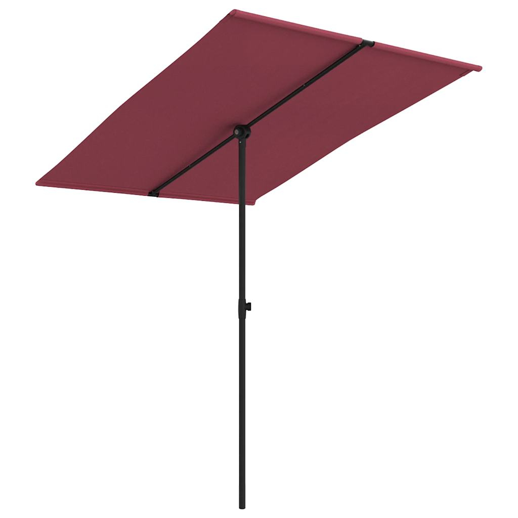 vidaXL sombrilla de jardín con palo de aluminio rojo burdeos 2x1,5 m
