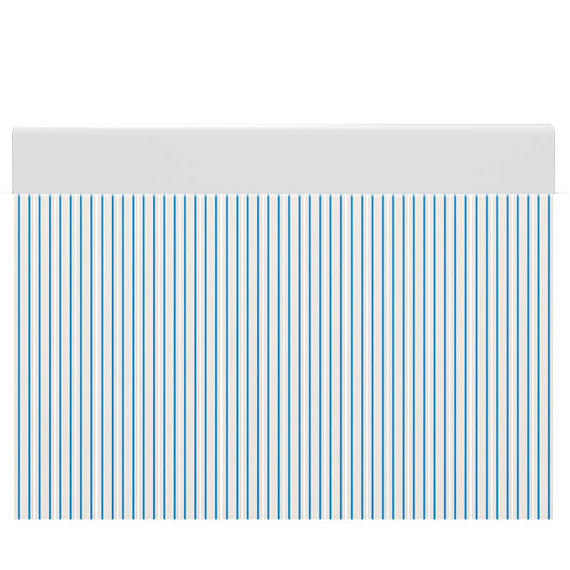 Cortina para puertas de PVC veta transparente con azul / 120 x 220