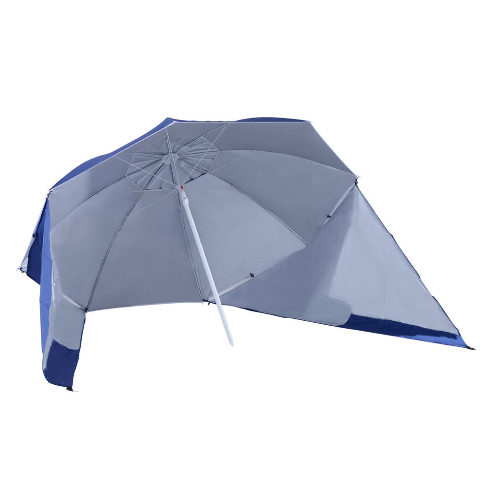 Sombrilla parasol playa 210x210x222 cm metal, tela de poliéster color azul
