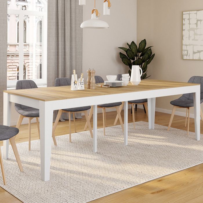 Mesa consola extensible blanca - 235 cm