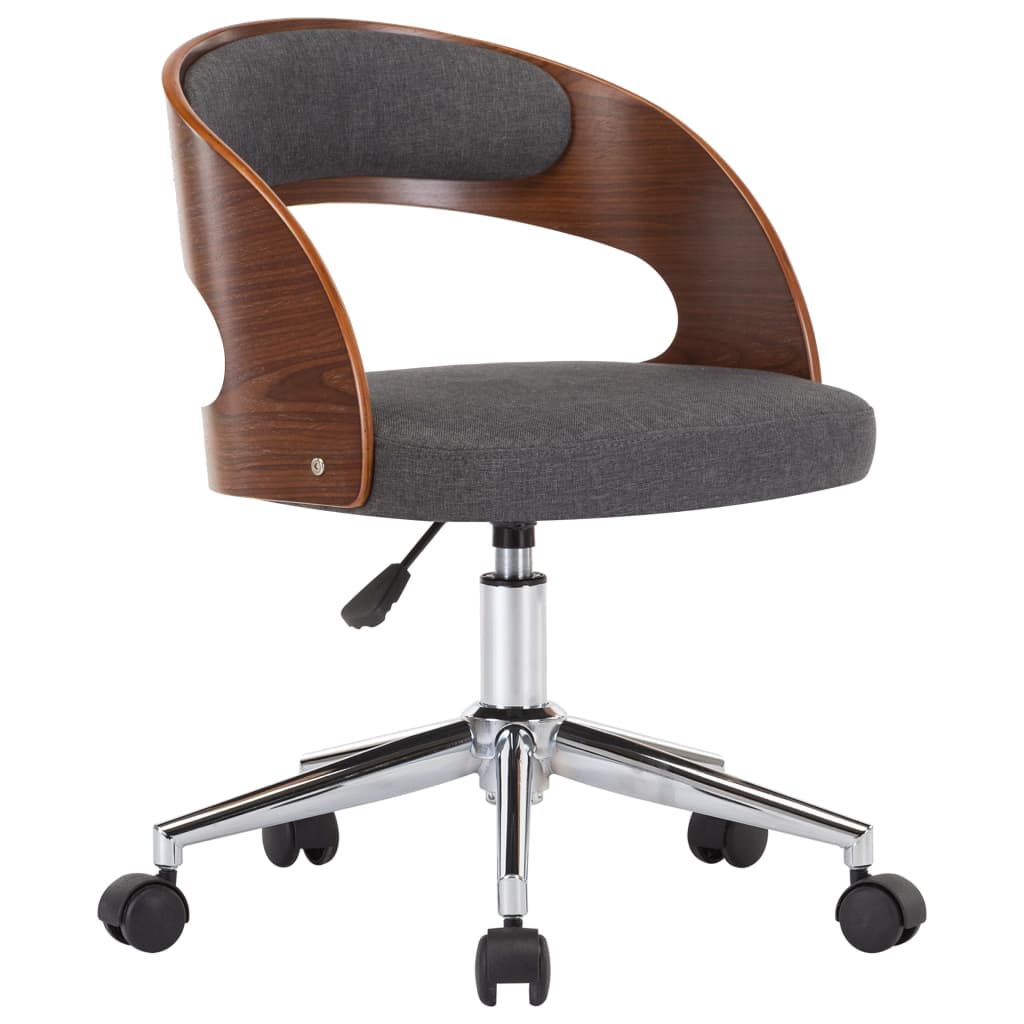 Silla giratoria de oficina/estudio de madera curvada y tela