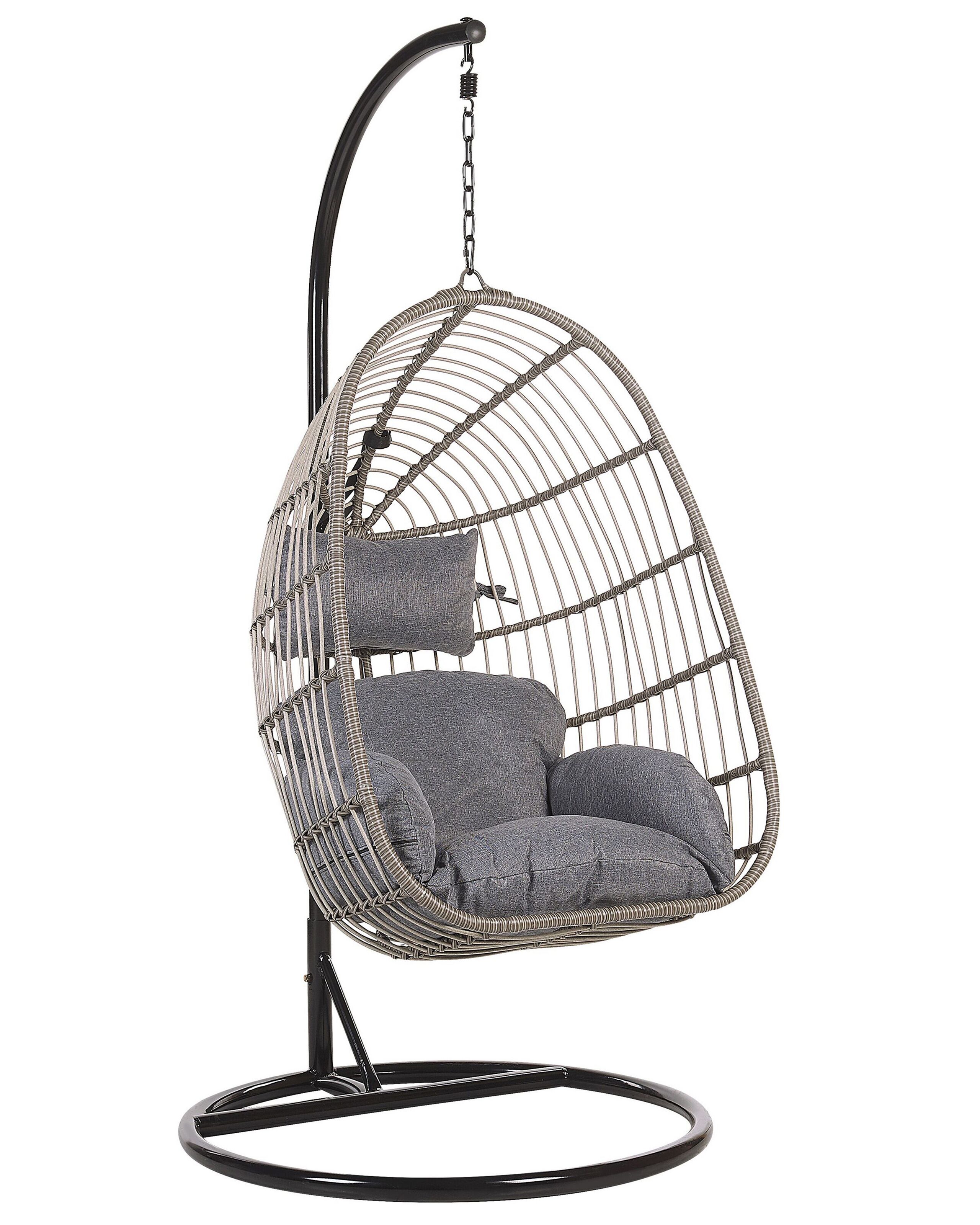 Sillón colgante con soporte casoli ratán sintético gris