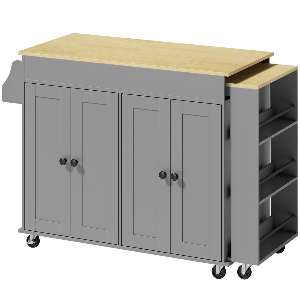 Isla de cocina 189.2x50x87.8 cm color gris Homcom, hogar - cocina