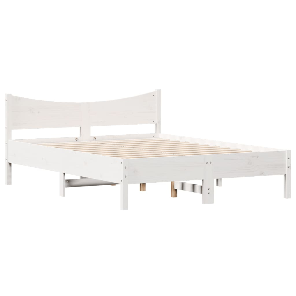 vidaXL estructura de cama sin colchón madera de pino blanca 140x190 cm