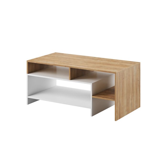 Mesa baja - 3xe living - 120 x 60 x 52,8 cm - asimétrica - roble craft - an