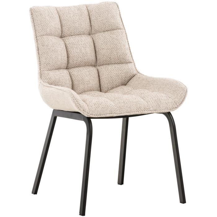 Silla tapizada saranda - marfil/negro - tela