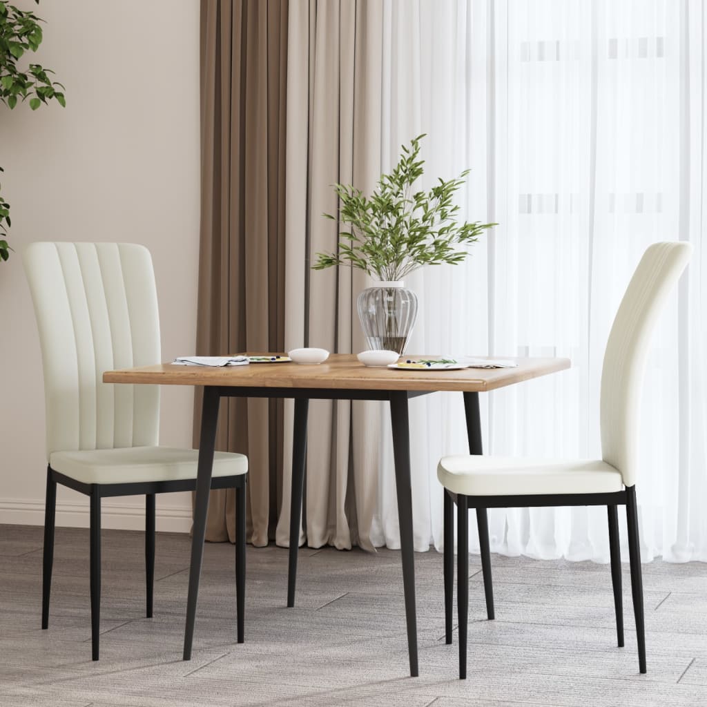 Sillas de comedor 2 unidades terciopelo crema qweo6339