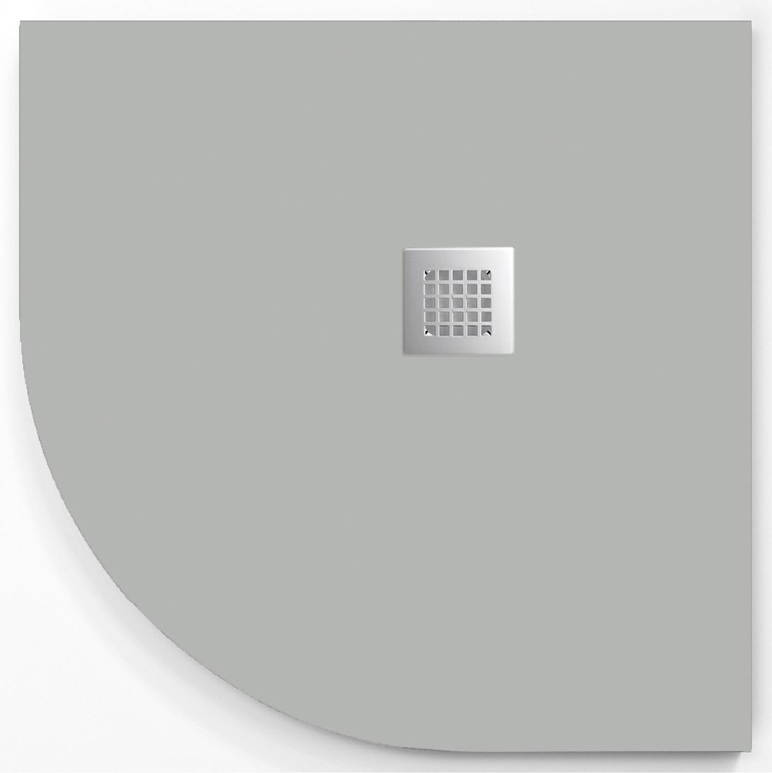 Plato de ducha onda curve ceniza 80x80 cm (radio 50) rejilla acero inox.
