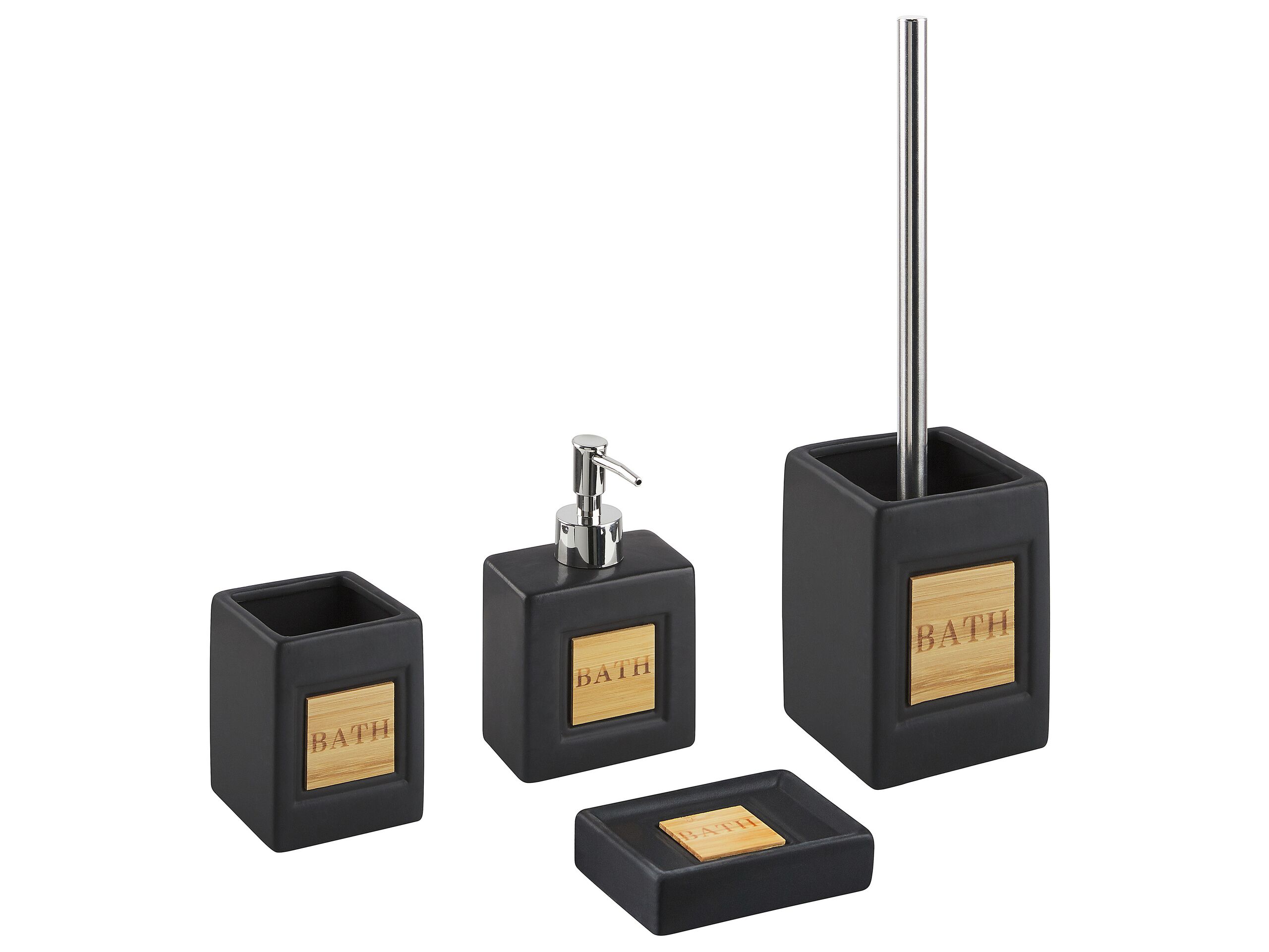 Conjunto de 4 accesorios de baño kourou cerámica negro
