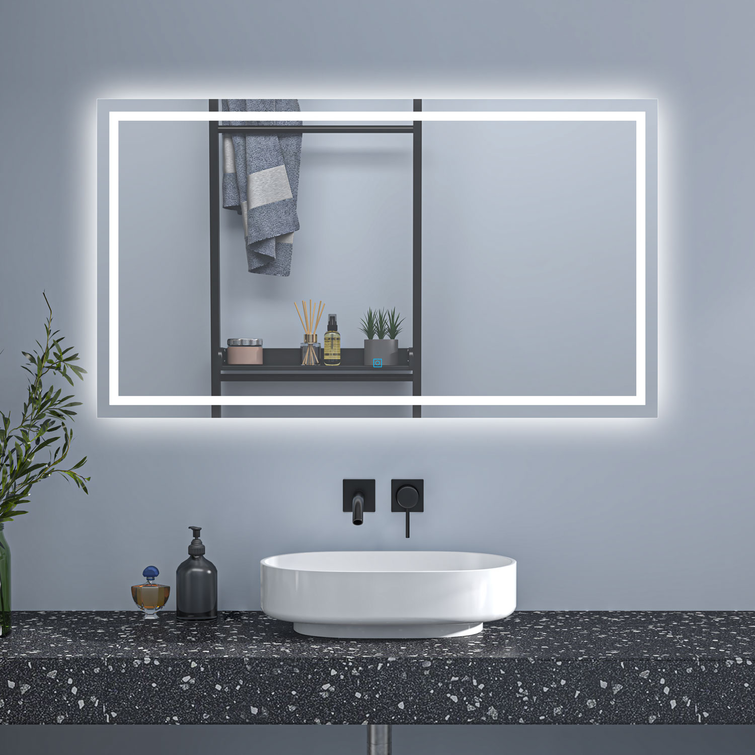 Espejo de baño LED sin cobre 140×80cm＋antivaho＋interruptor táctil