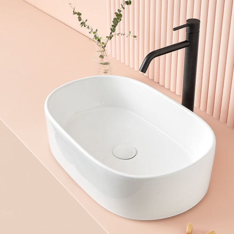 Lavabo sobre encimera en cerámica verona 55 x 35 cm