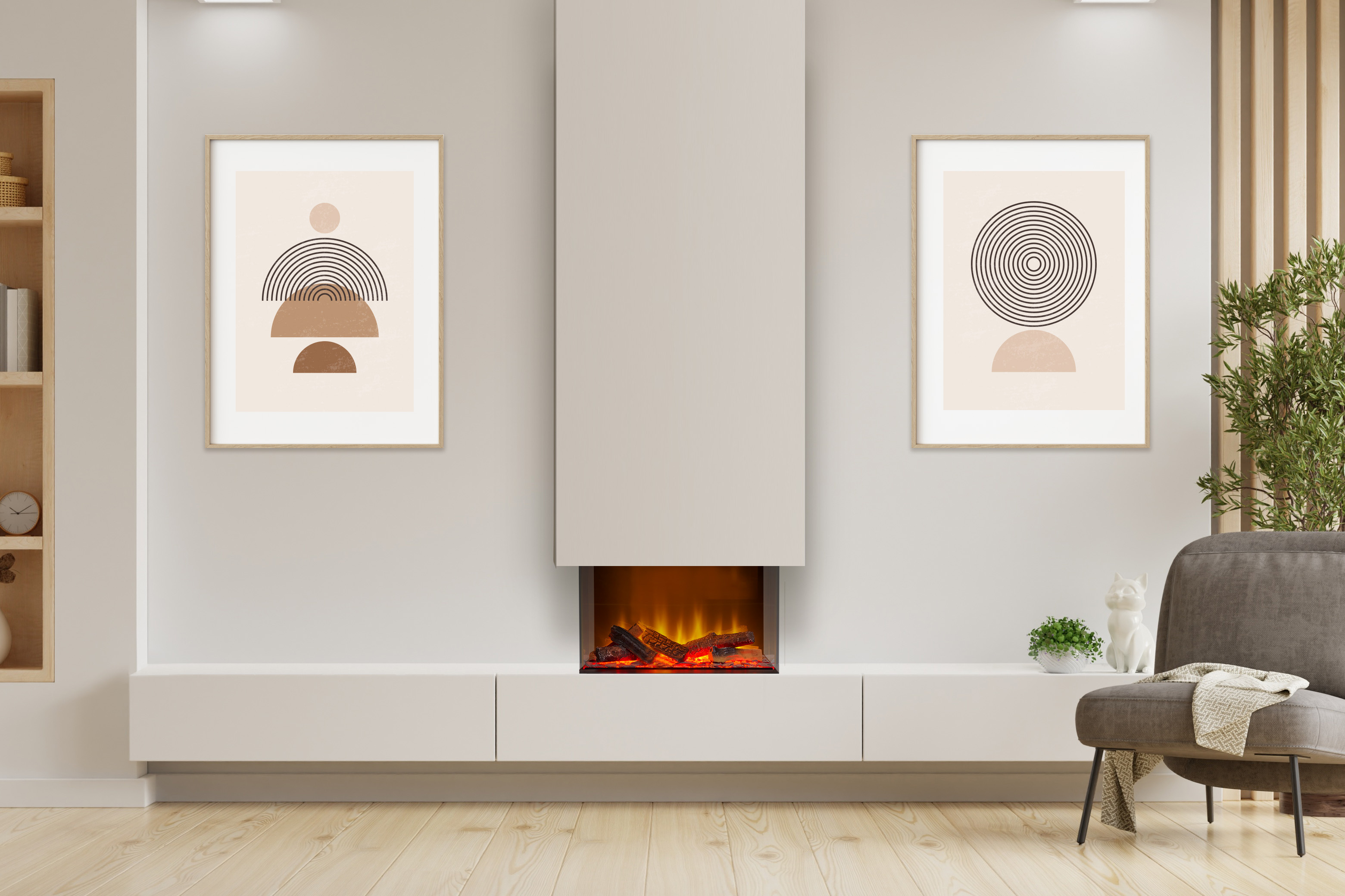 Chimenea eléctrica de pared panorámica acantha aspire 50 (enchufe ue)