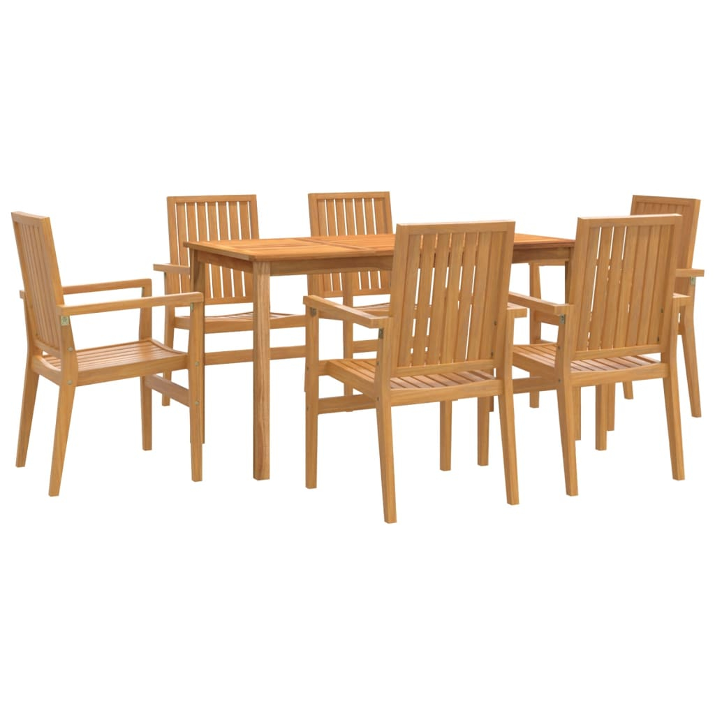 vidaXL juego de comedor de jardín 7 piezas madera maciza de teca
