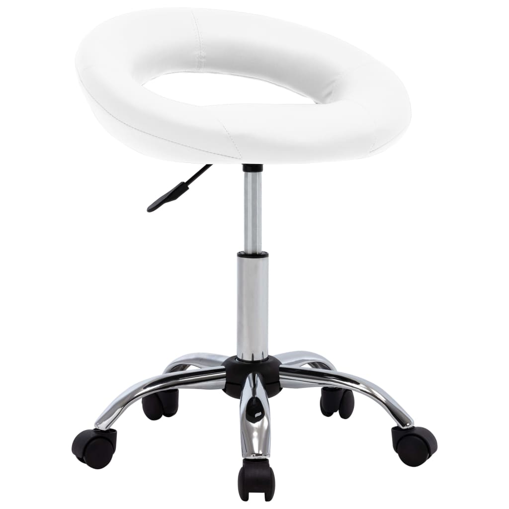 Silla de trabajo con ruedas cuero sintético blanco oif257007