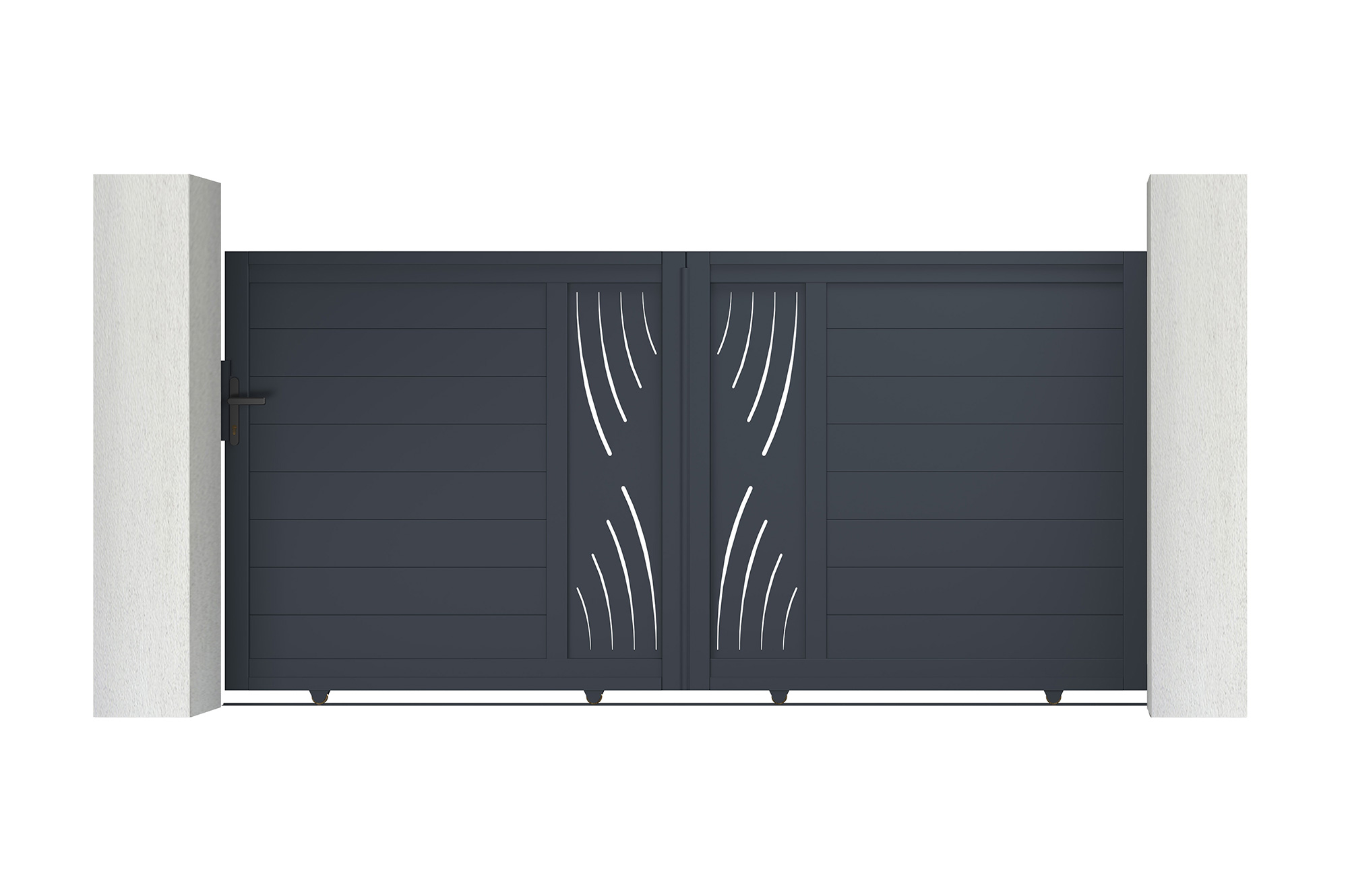 Pack puerta corredera 3m veleta a.140cm + puerta peatonal 1m a.140cm gr