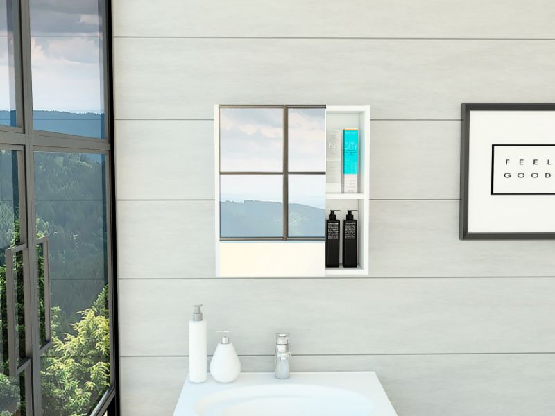 Mueble de pared de baño labelle, con espejo blanco